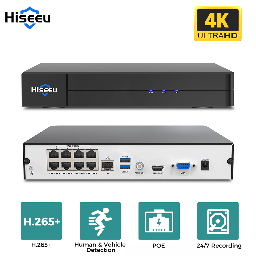 Hiseeu 8CH 4K PoE NVR Network  - đánh giá và giá Webcam 4K