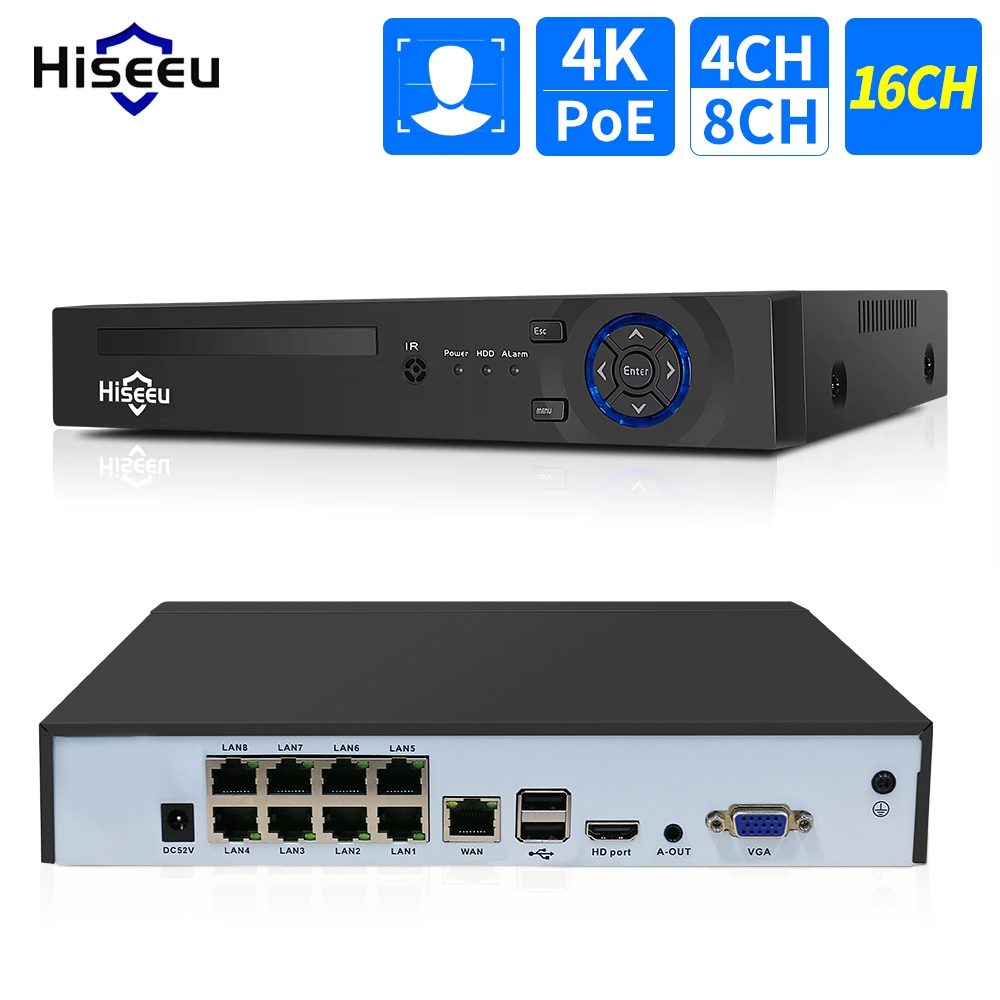 Hiseeu 4CH 10CH 16CH 4K 8MP 5M - đánh giá và giá Webcam 4K