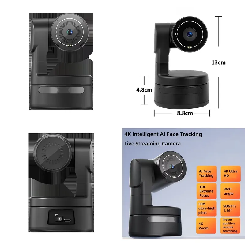 Tiny 4K PTZ Webcam For PC, AI  - đánh giá và giá Webcam 4K