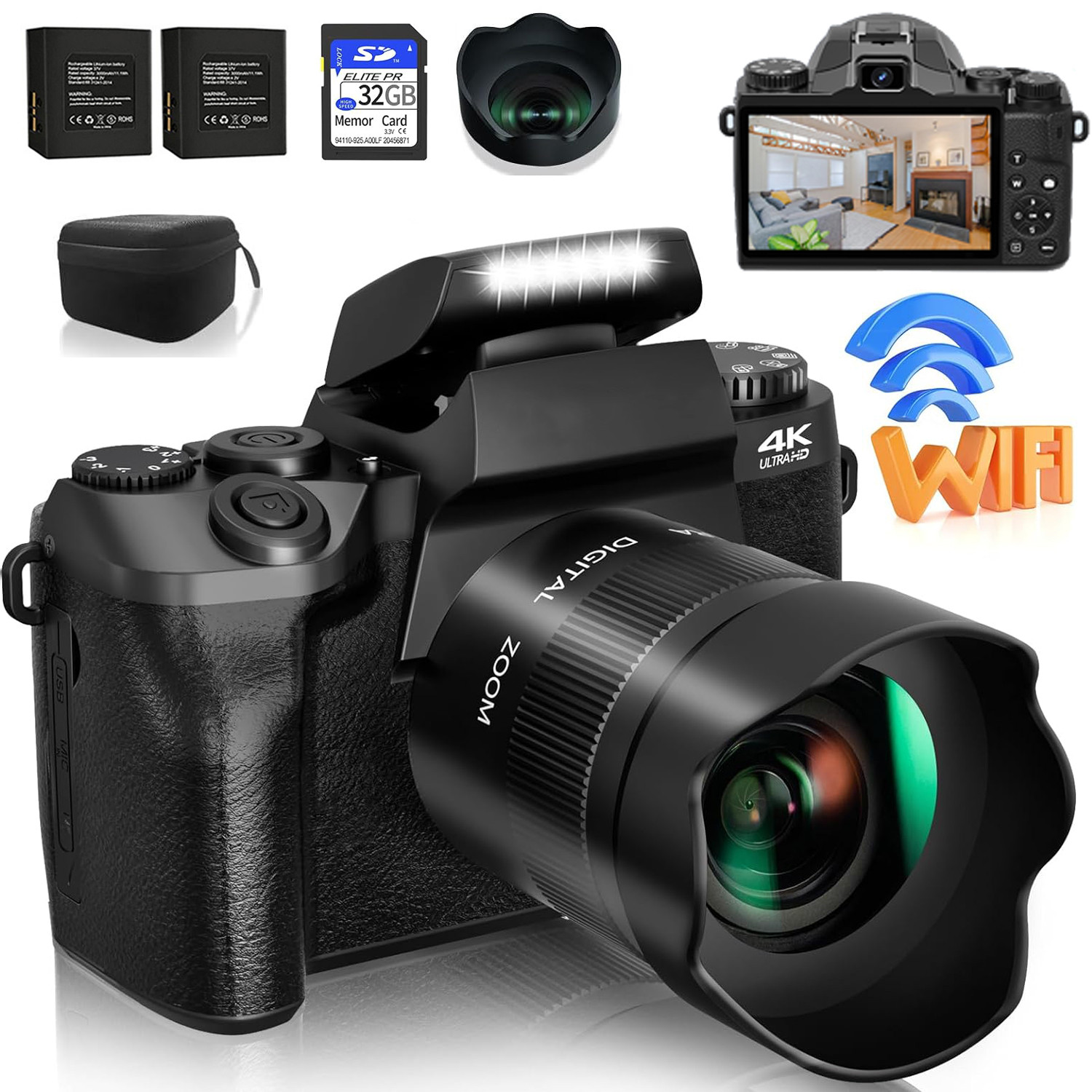 64MP Digital Camera SLR DSLR F - đánh giá và giá Webcam 4K