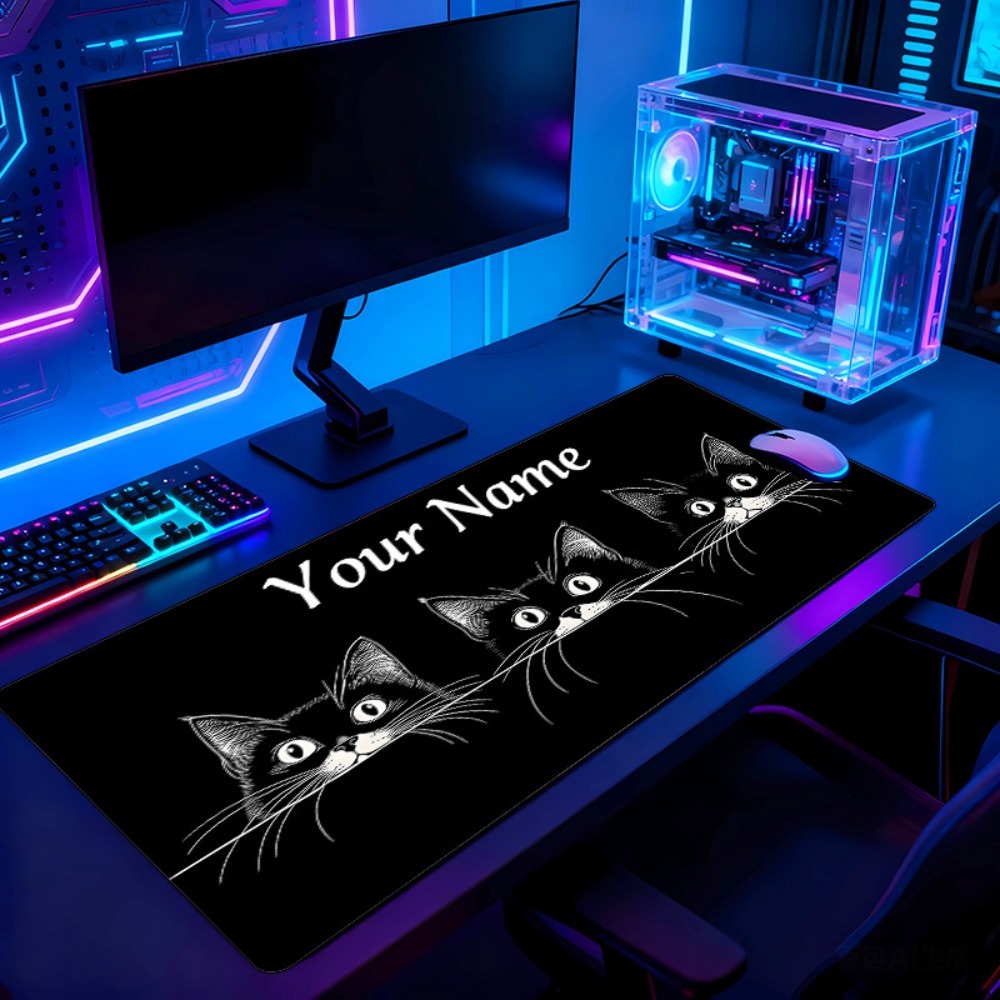 Cute 3 Black Cats Custom Desk  - đánh giá và giá Pc Gaming Names