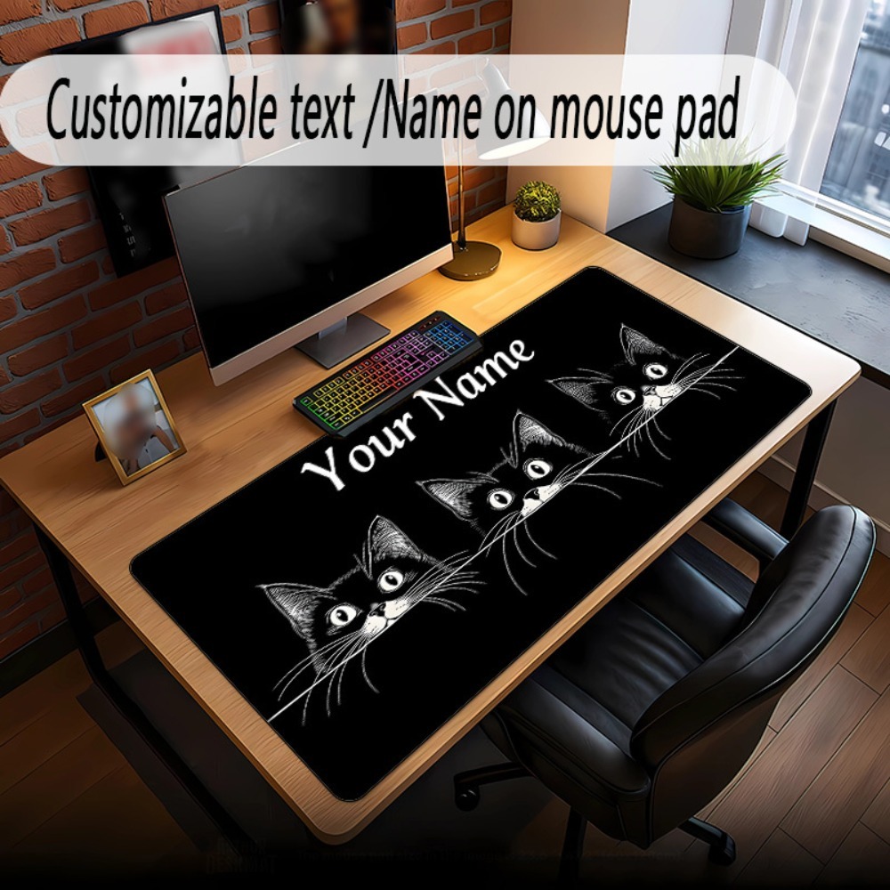 Cute 3 Black Cats Custom Desk  - đánh giá và giá Pc Gaming Names