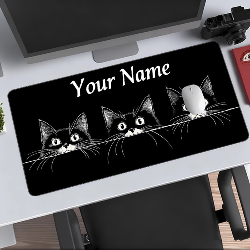 Cute 3 Black Cats Custom Desk  - đánh giá và giá Pc Gaming Names